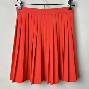 American Apparel High Waisted Red Orange Pleated Mini Skirt, Size XS (MSRP $68)